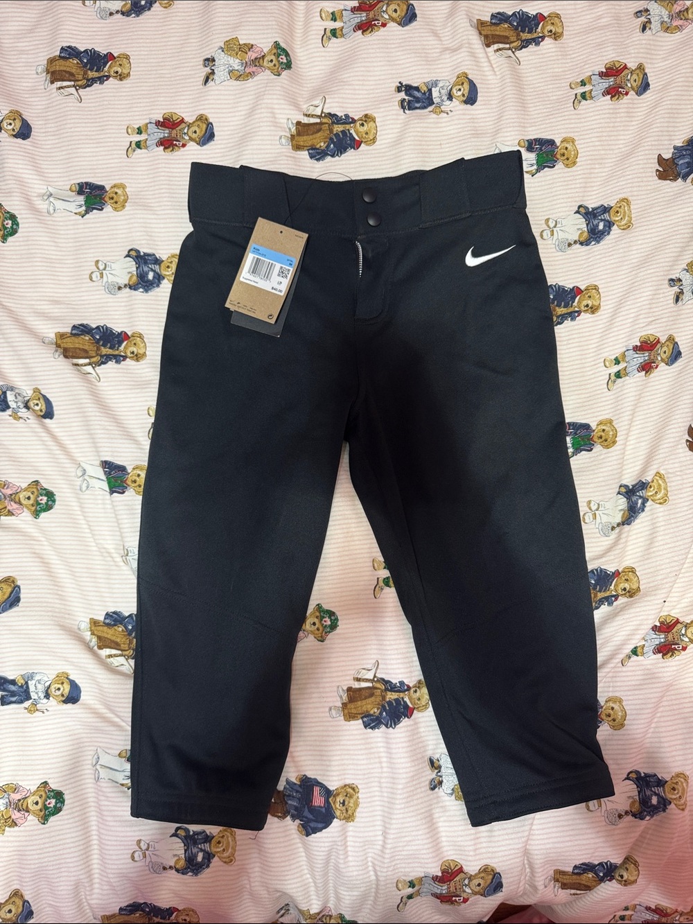 Nike Black Kids' Jogger Capris with White Swoosh